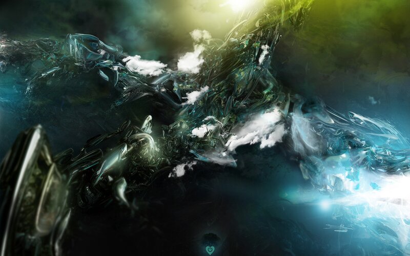 Abstract Digital Landscape — Green, Dramatic, Digital Art