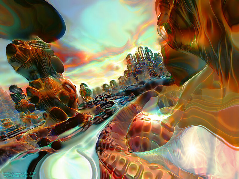 Abstract Digital Landscape — Orange