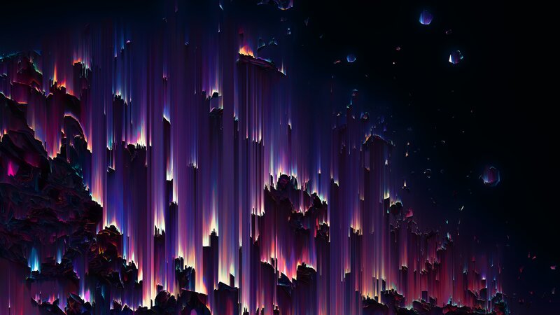 Abstract Digital Landscape — Purple, Dramatic, Night