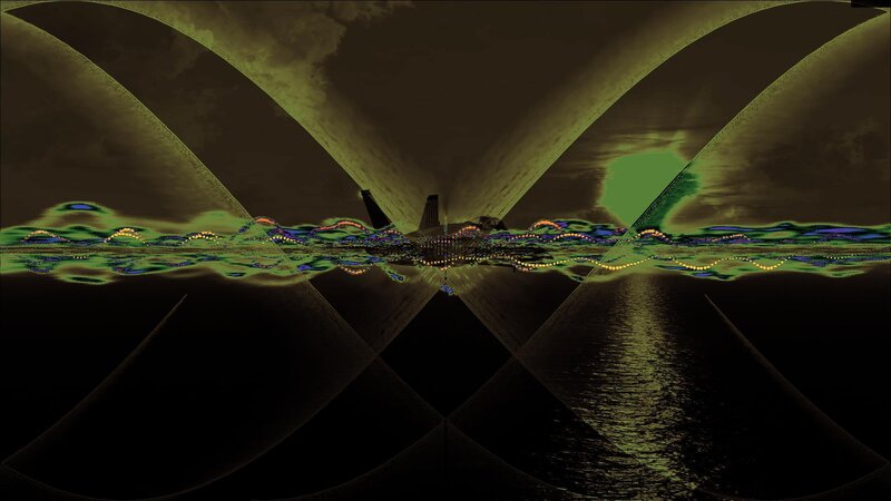 abstract digital landscape with water
