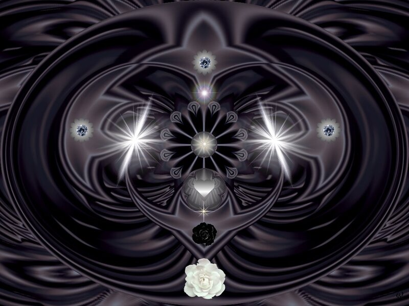 Abstract Digital Mandala — Black