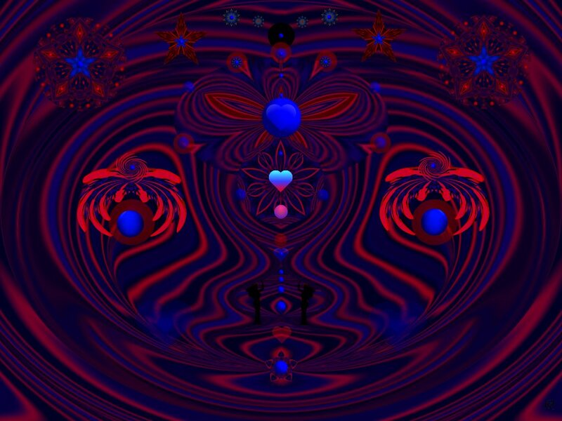 Abstract Digital Mandala — Blue
