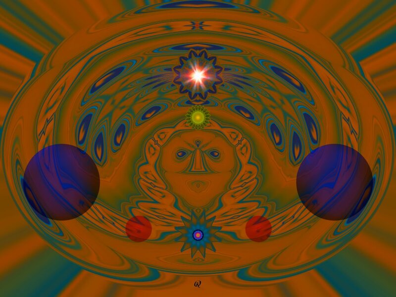Abstract Digital Mandala — Orange