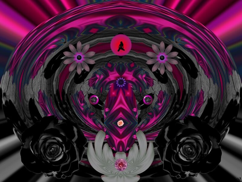 Abstract Digital Mandala — Purple