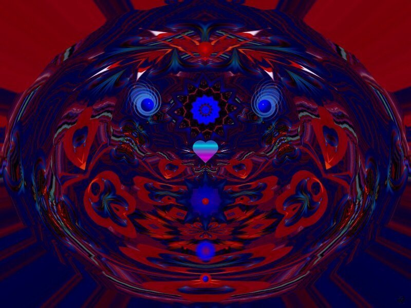 Abstract Digital Mandala — Red