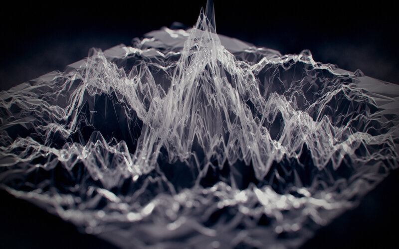 Abstract digital mountain landscape