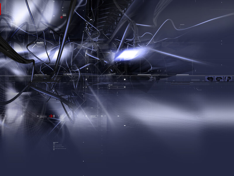 Abstract Digital Network — Blue, Futuristic, Digital Art, Wires