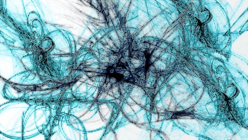Abstract Digital Network — Blue, Technological, Digital Art
