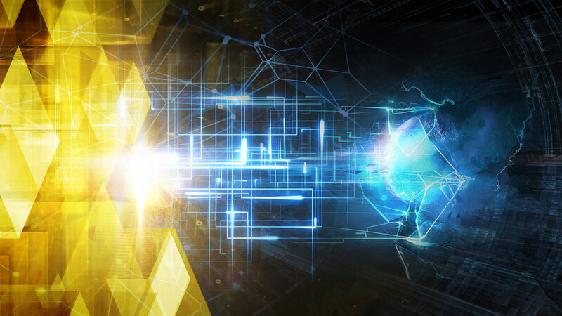 Abstract Digital Network — Yellow