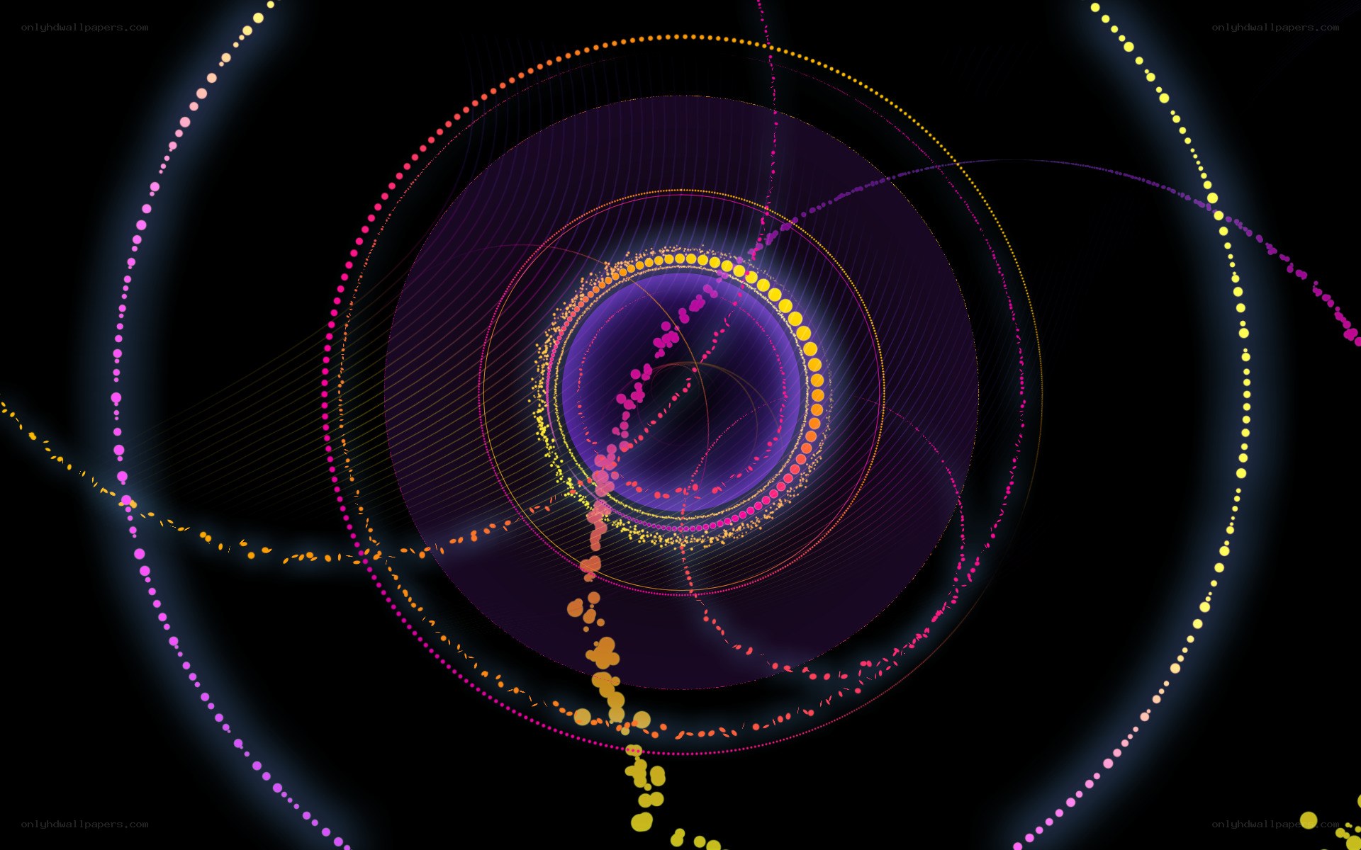 Abstract digital particle rings