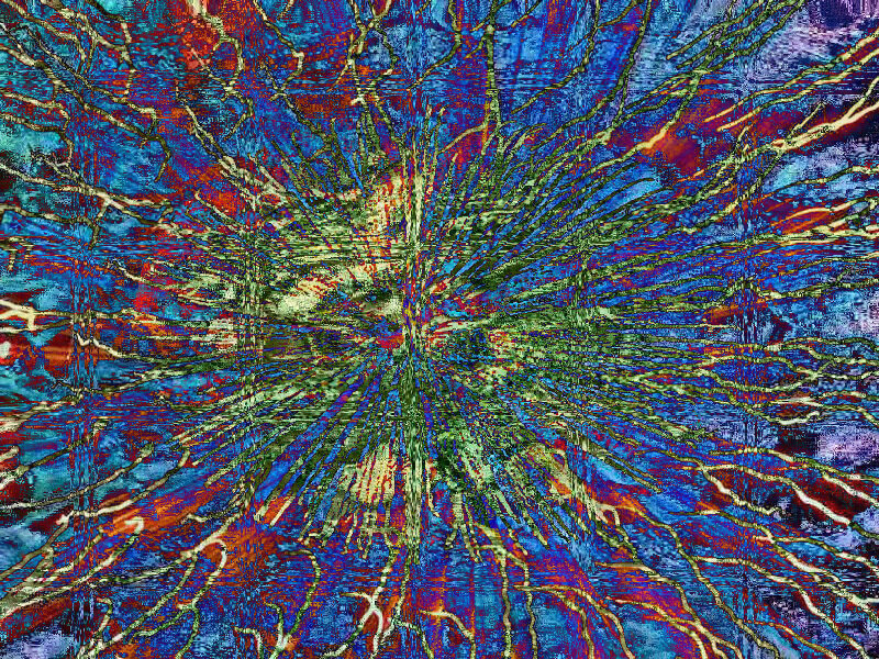 Abstract Digital Pattern — Blue, Chaotic, Digital Art, Lines, Colors