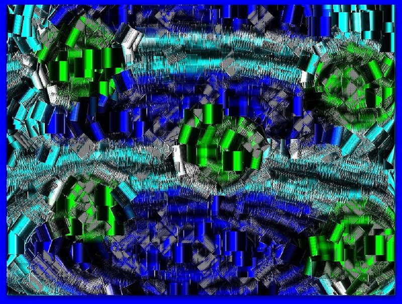 Abstract Digital Pattern — Blue, Chaotic, Digital Art
