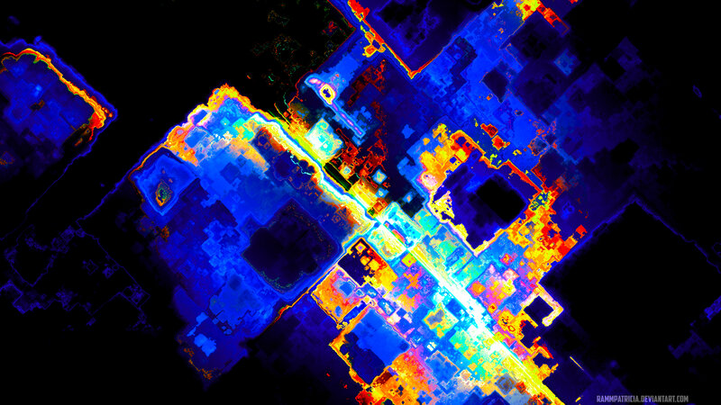 Abstract Digital Pattern — Blue, Energetic, Digital Art