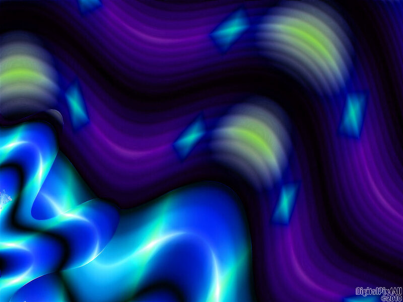 Abstract Digital Pattern — Blue, Hypnotic, Digital Art, Waves