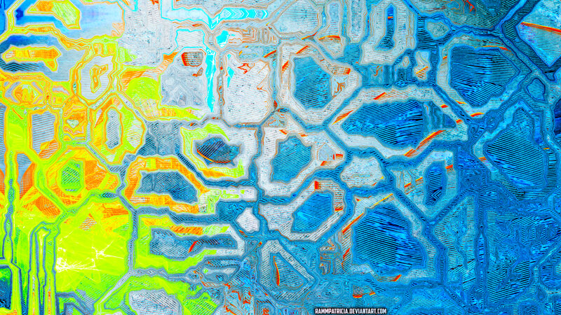 Abstract Digital Pattern — Blue, Vibrant, Digital Art, Lines