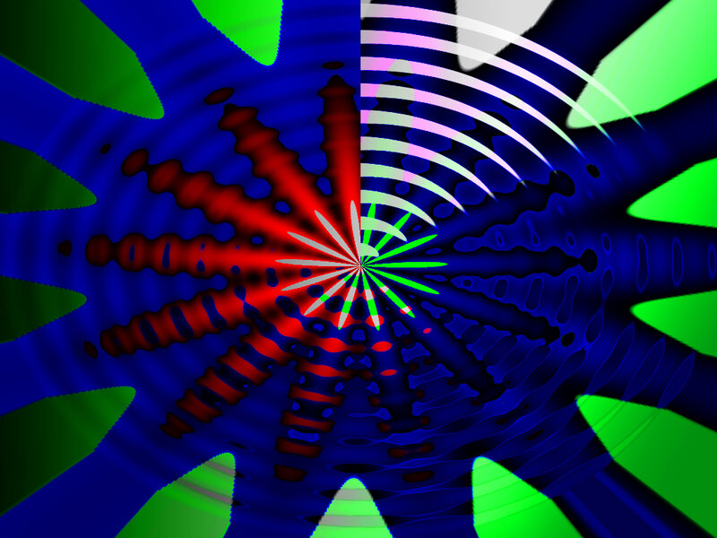 Abstract Digital Pattern — Blue, Vibrant, Digital Art, Spiral