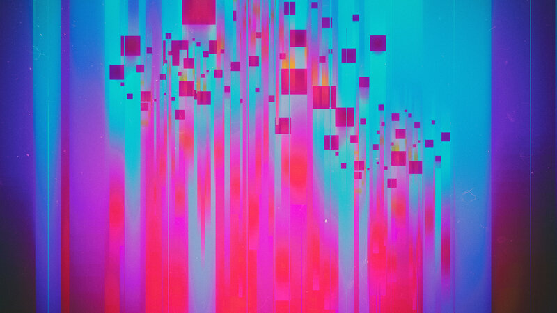 Abstract Digital Pattern — Blue, Vibrant, Digital Art, Squares