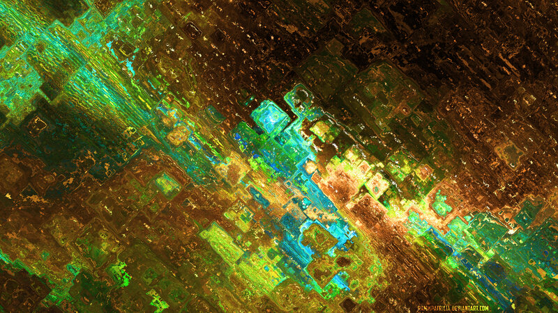 Abstract Digital Pattern — Green, Dramatic