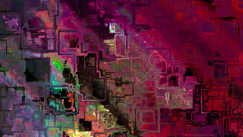 Abstract Digital Pattern — Purple, Energetic, Digital Art