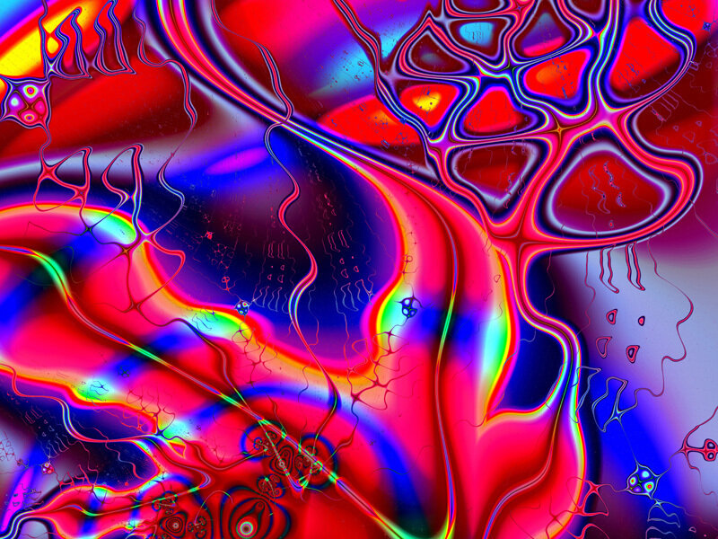 Abstract Digital Pattern — Red, Vibrant, Digital Art, Colorful