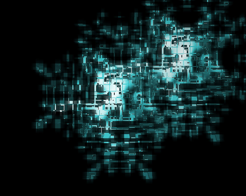 Abstract Digital Pattern — Teal, Mysterious