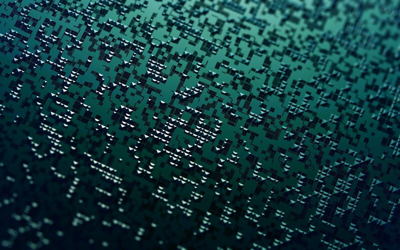 Abstract Digital Pattern — Teal, Technological