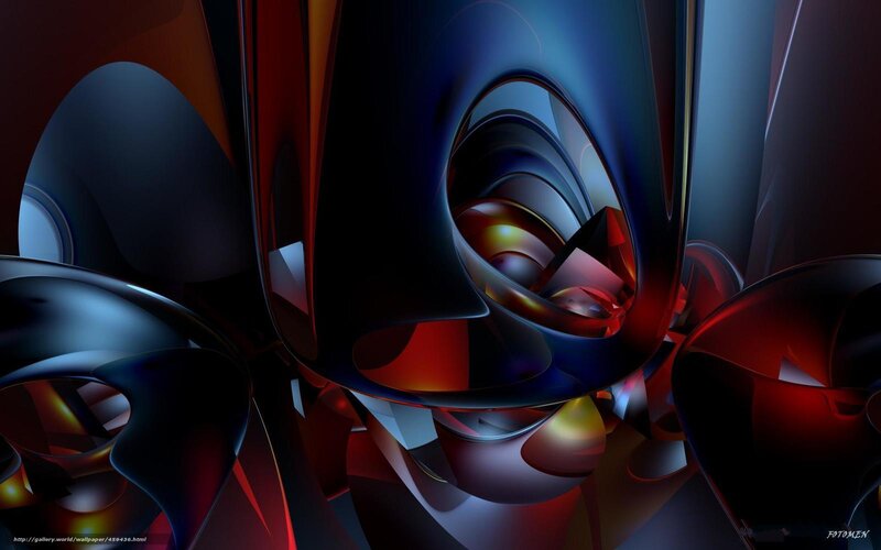 Abstract Digital Sculpture — Blue, Dramatic