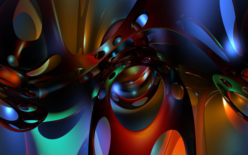 Abstract Digital Sculpture — Blue, Dynamic