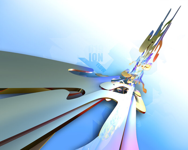 Abstract Digital Sculpture — Blue, Futuristic