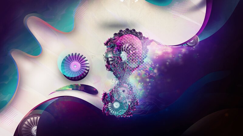 Abstract Digital Sculpture — Purple, Dreamy