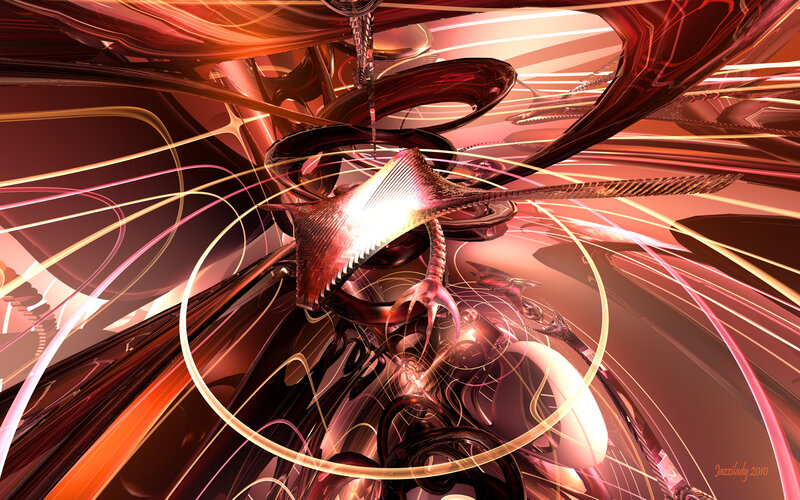 Abstract Digital Sculpture — Red