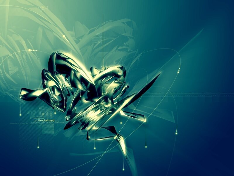 Abstract Digital Sculpture — Teal