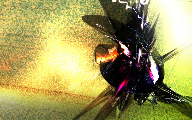 Abstract Digital Sculpture — Yellow