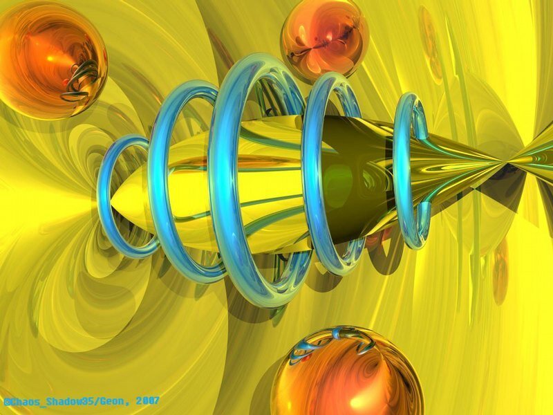 Abstract Digital Sculpture — Yellow, Vibrant