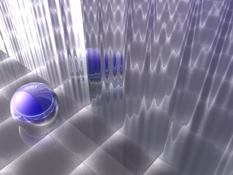 abstract digital sphere and waves