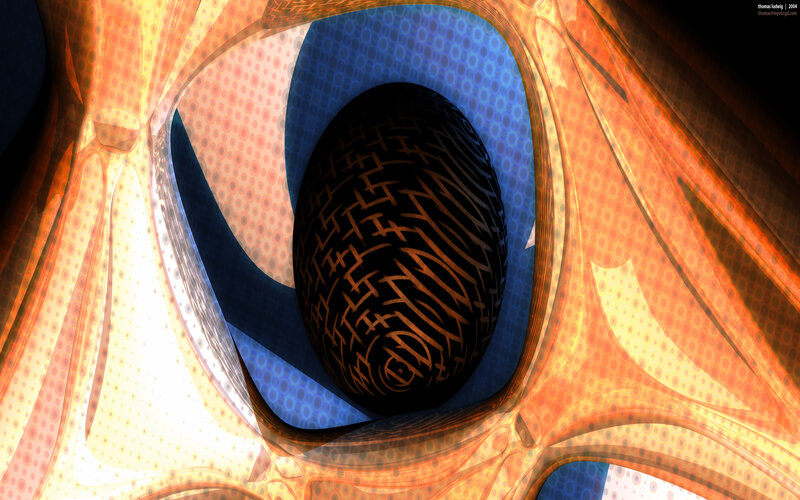 Abstract Digital Sphere — Orange