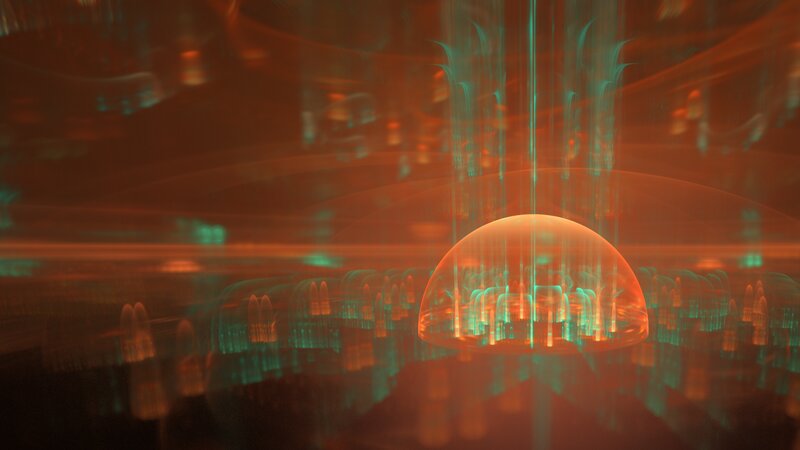 Abstract Digital Sphere — Red, Mystical