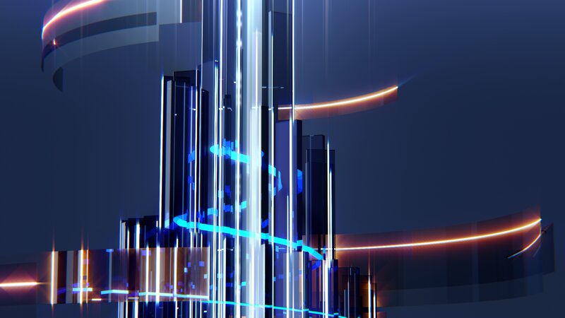 Abstract Digital Structure — Blue, Futuristic