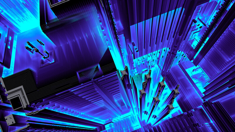 Abstract Digital Structure — Blue