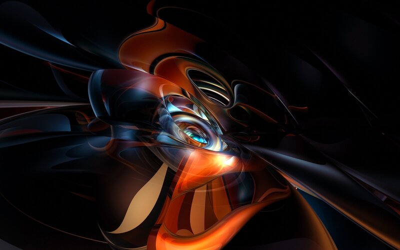 Abstract Digital Swirl — Black, Dramatic