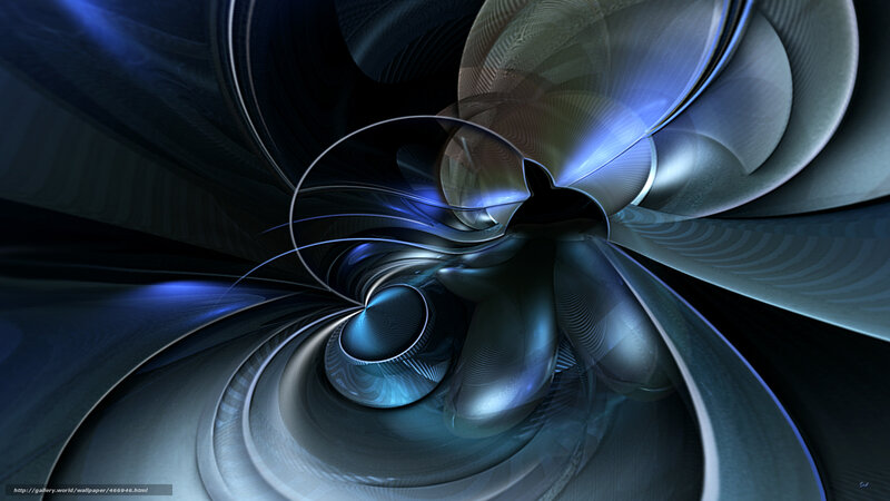 Abstract Digital Swirl — Blue, Dramatic