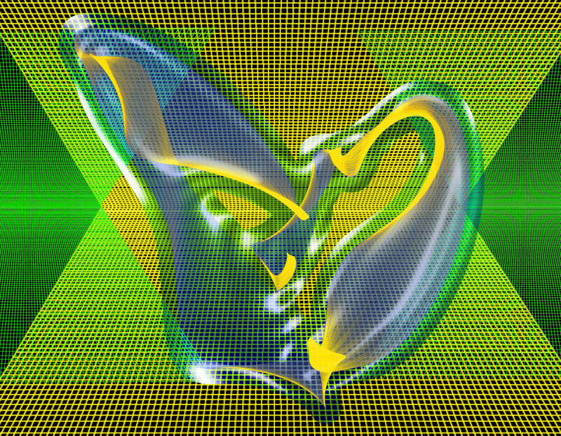 Abstract Digital Swirl — Green, Energetic