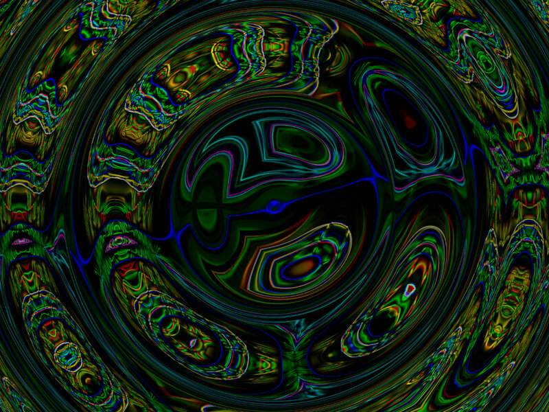 Abstract Digital Swirl — Green, Hypnotic