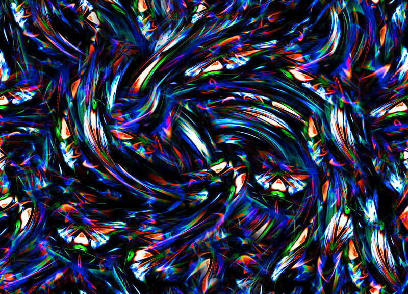 Abstract Digital Swirls — Blue, Chaotic