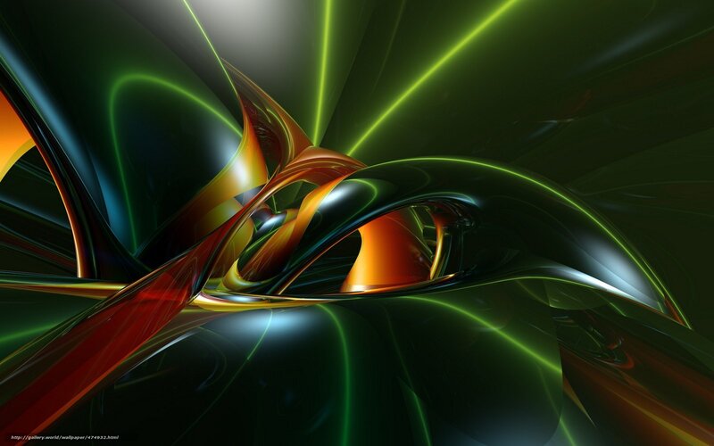 Abstract Digital Swirls — Green, Dramatic