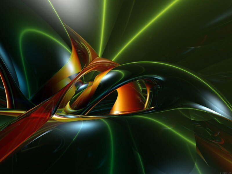 Abstract Digital Swirls — Green
