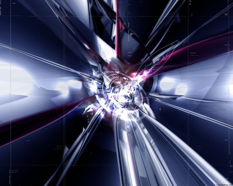 Abstract Digital Tunnel — Blue, Dramatic, Digital Art, Light Beams