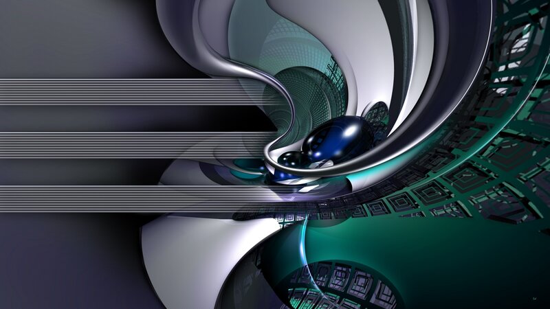 Abstract Digital Tunnel — Green, Futuristic