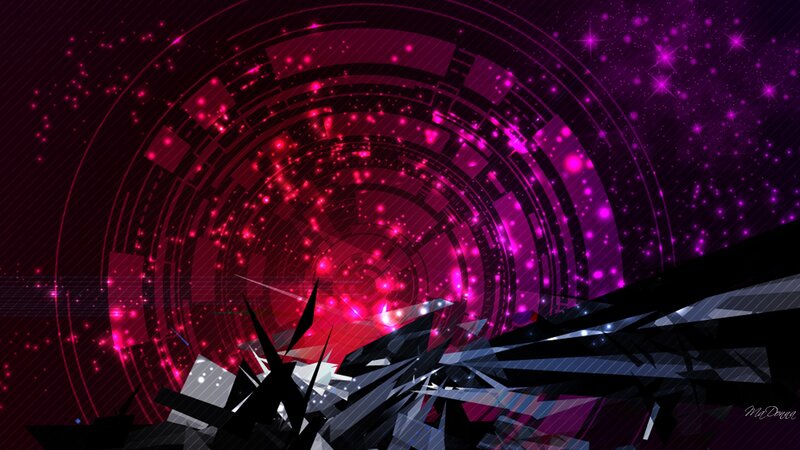 Abstract Digital Tunnel — Purple
