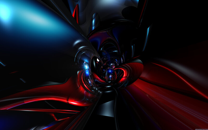 Abstract Digital Tunnel — Red, Dramatic